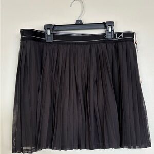 Calia High Rise Court Skort - Pleated Mesh Layered Black